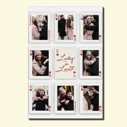 Lucky In Love Hearts And Playing Cards