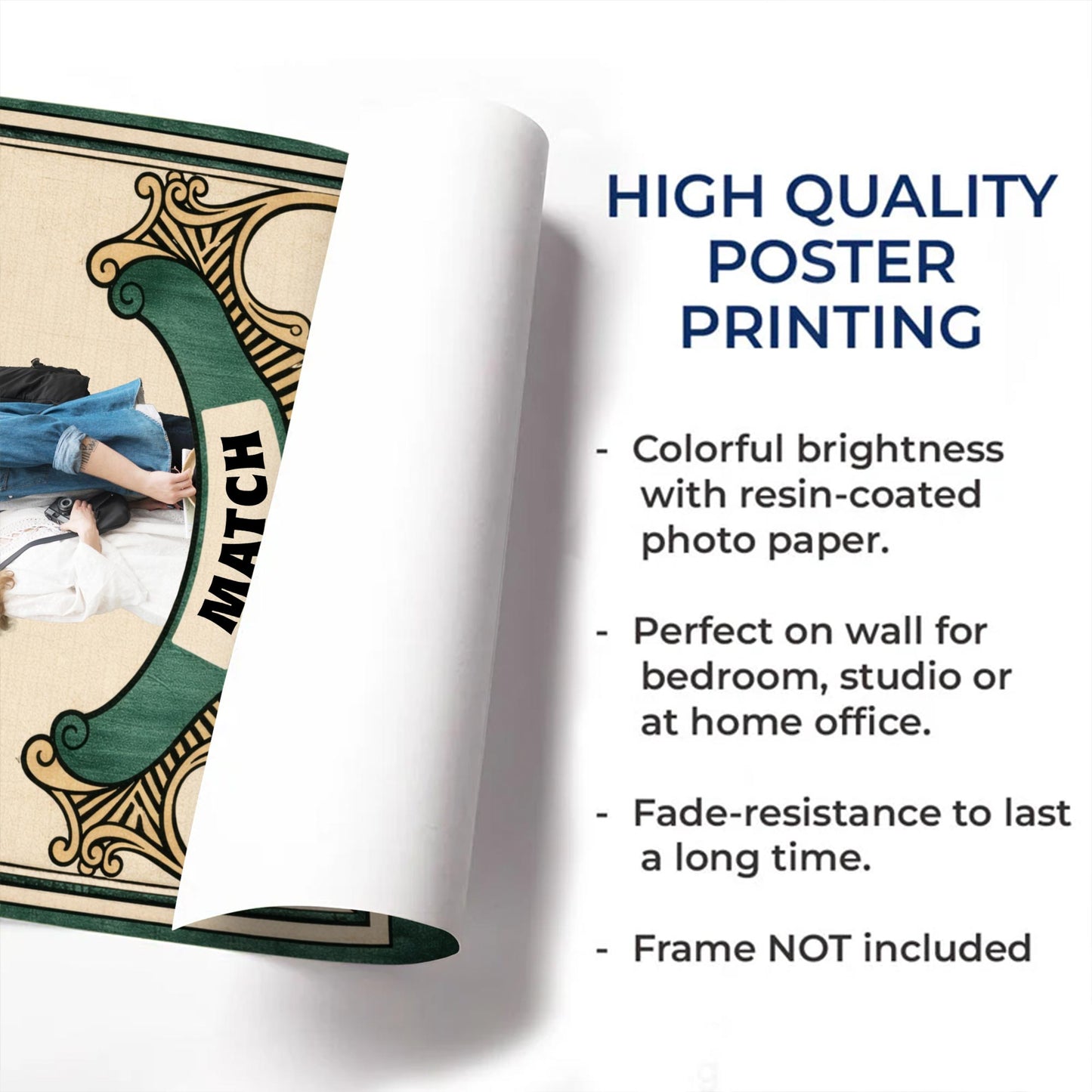 The Perfect Match Heart and Initials Design - Personalized Custom Vertical Poster - CPL1013_VPOS