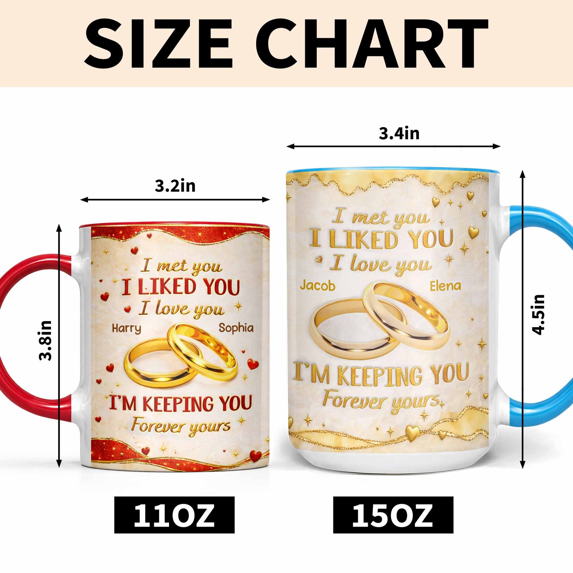 I Met You, I Liked You, I Love You, Forever Yours With Wedding Rings