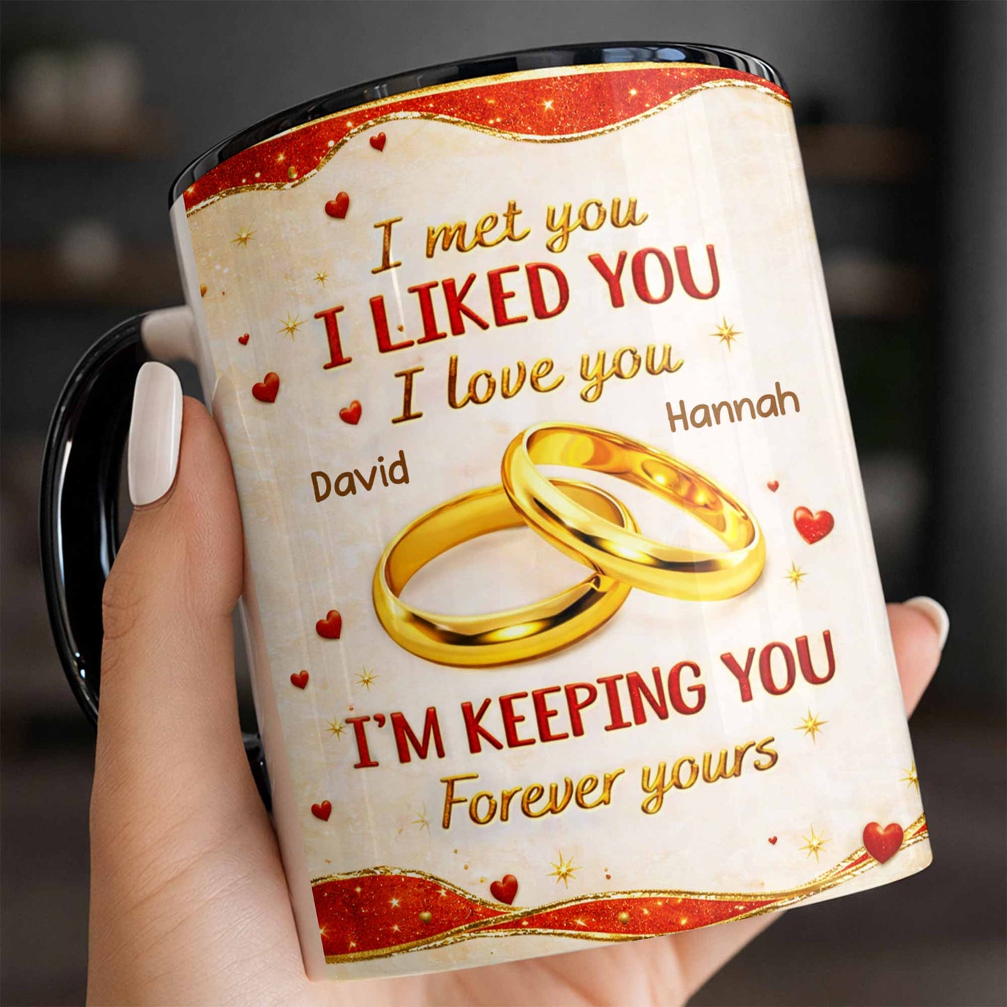 I Met You, I Liked You, I Love You, Forever Yours With Wedding Rings