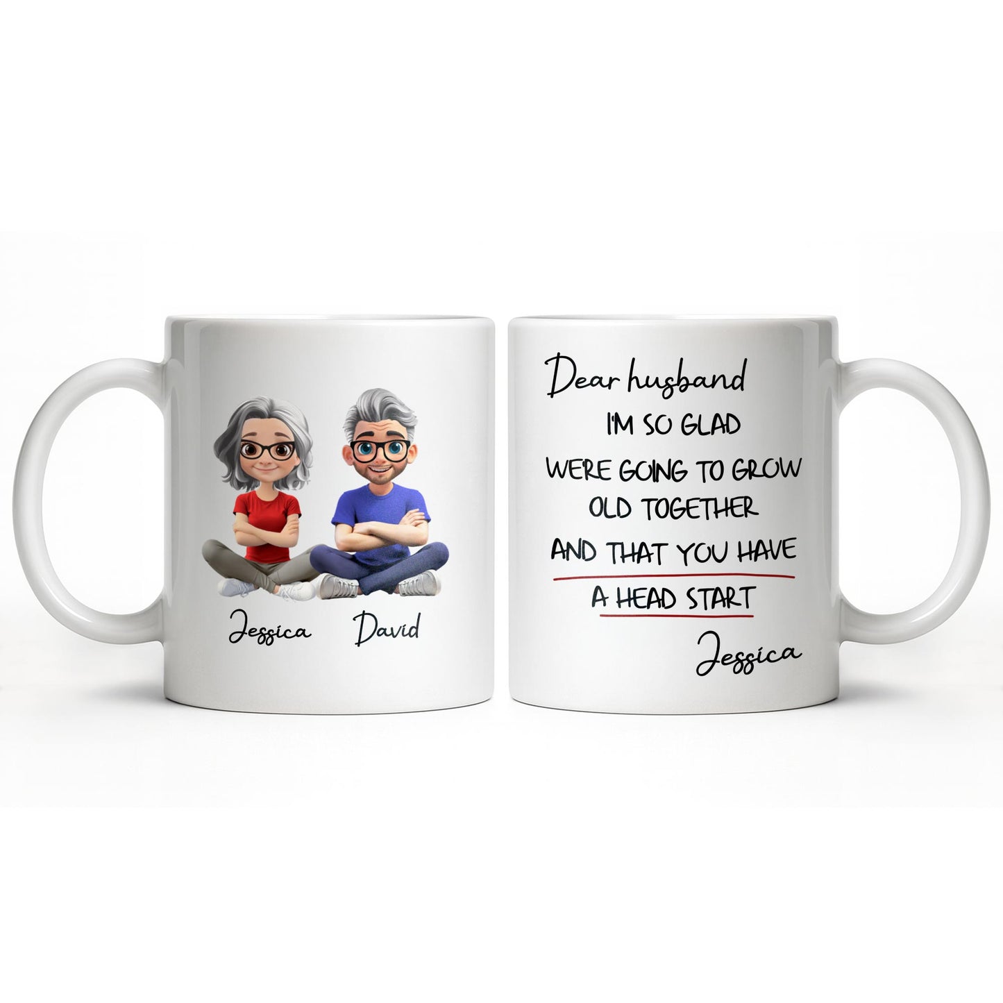 Celebrate Your Special Bond With Custom Cartoon Figures - Personalized Custom Coffee Mug - CPL1018_MG