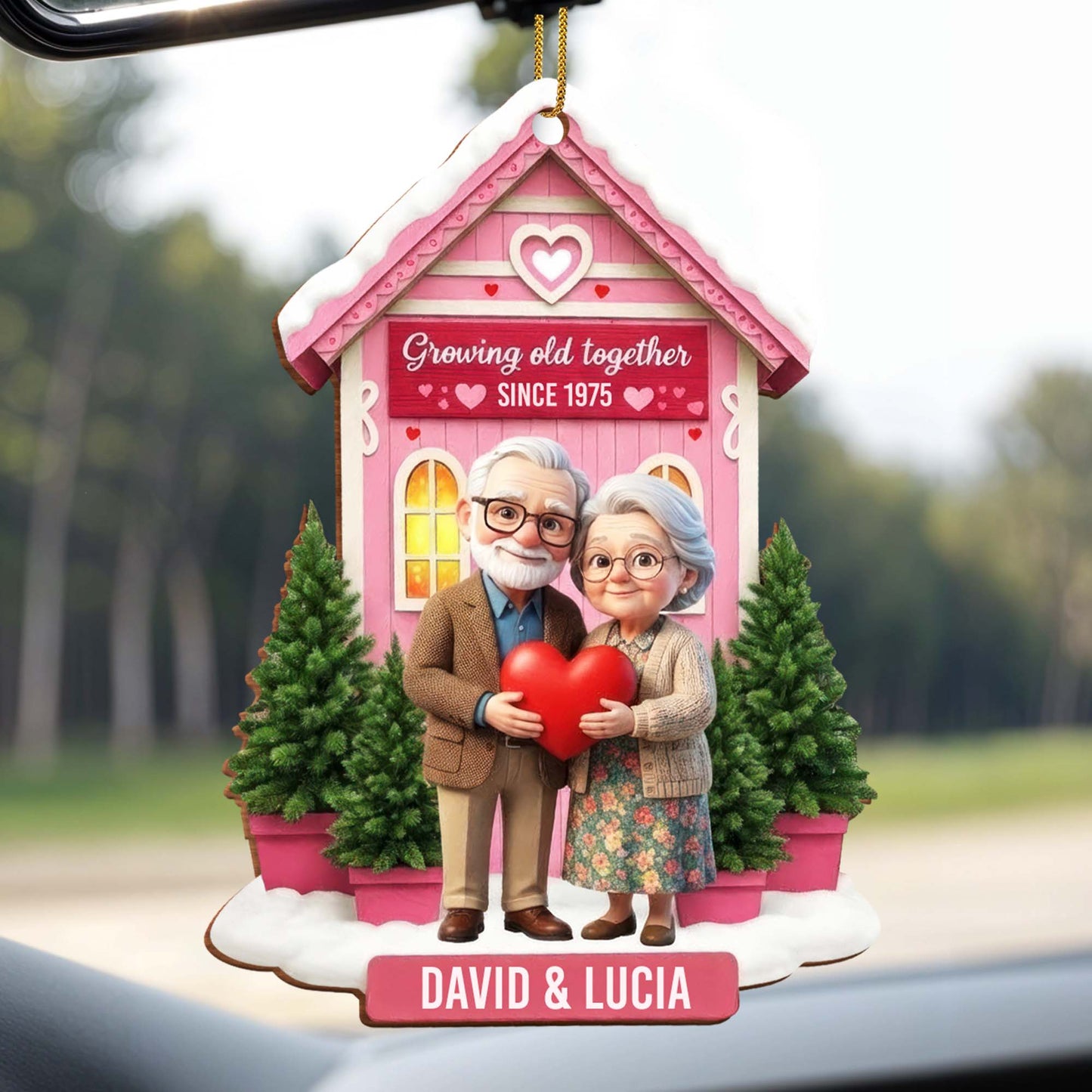 Growing Old Together, Elderly Couple Ornament