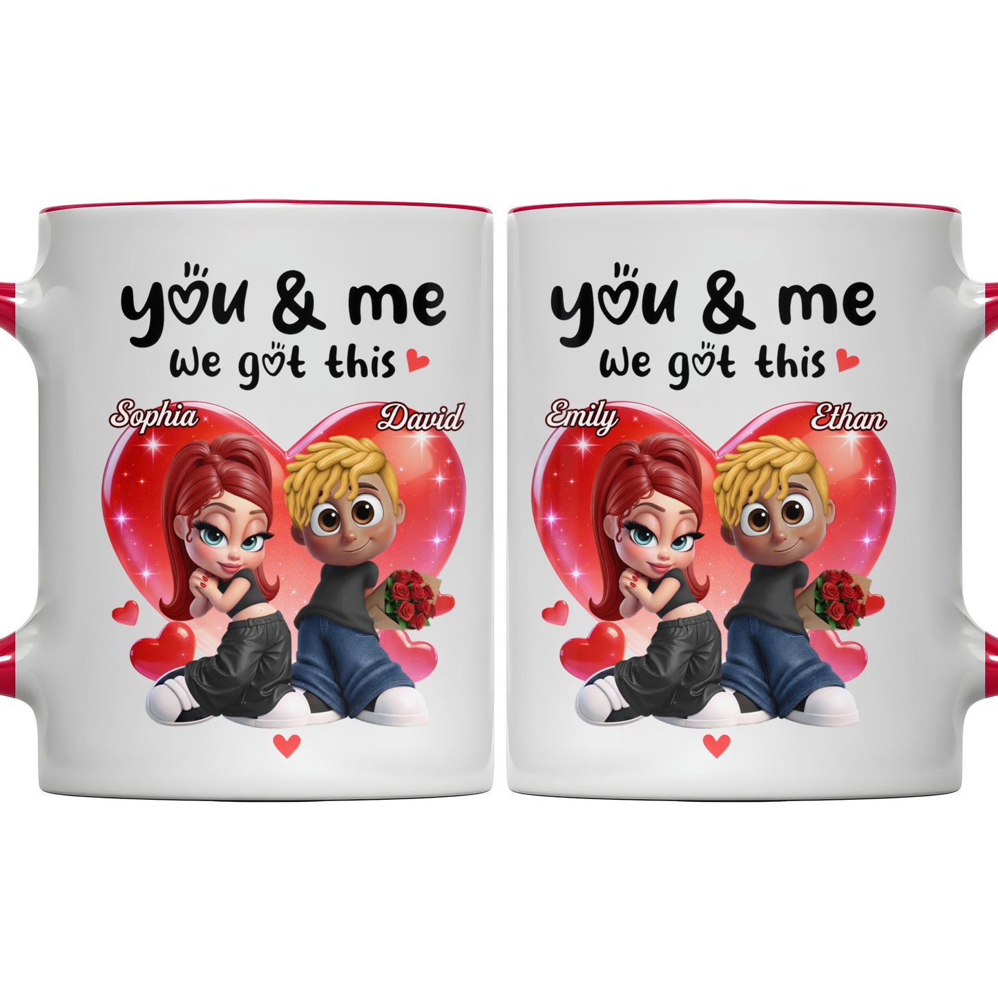You & Me We Got This Hearts Couple Design