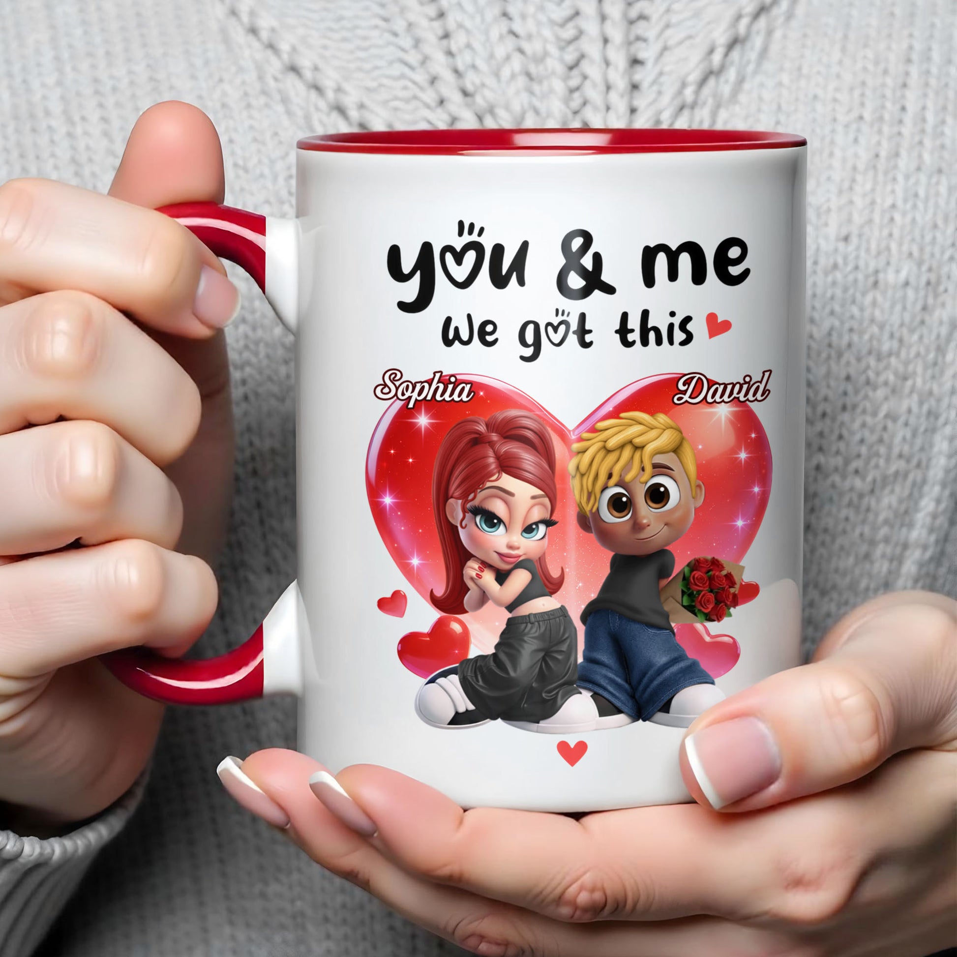You & Me We Got This Hearts Couple Design
