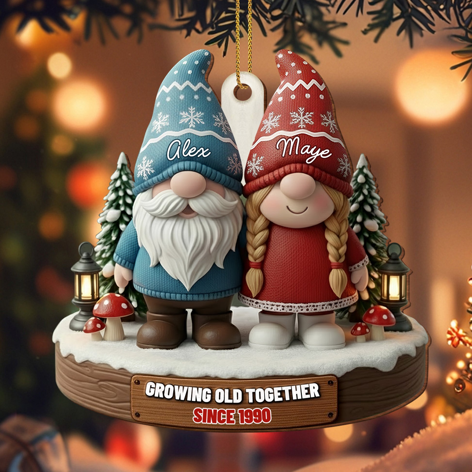 Growing Old Together, Custom Couple Gnomes