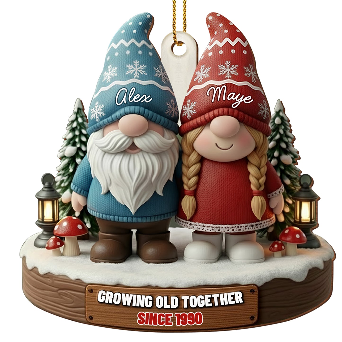 Growing Old Together, Custom Couple Gnomes