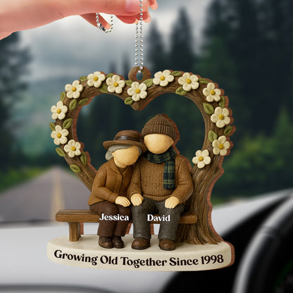 Growing Old Together Since, Elderly Couple On A Bench