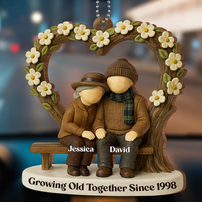 Growing Old Together Since, Elderly Couple On A Bench