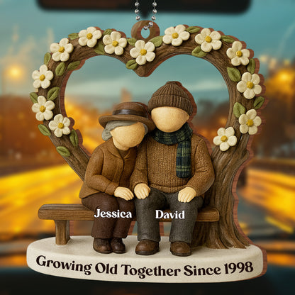 Growing Old Together Since, Elderly Couple On A Bench