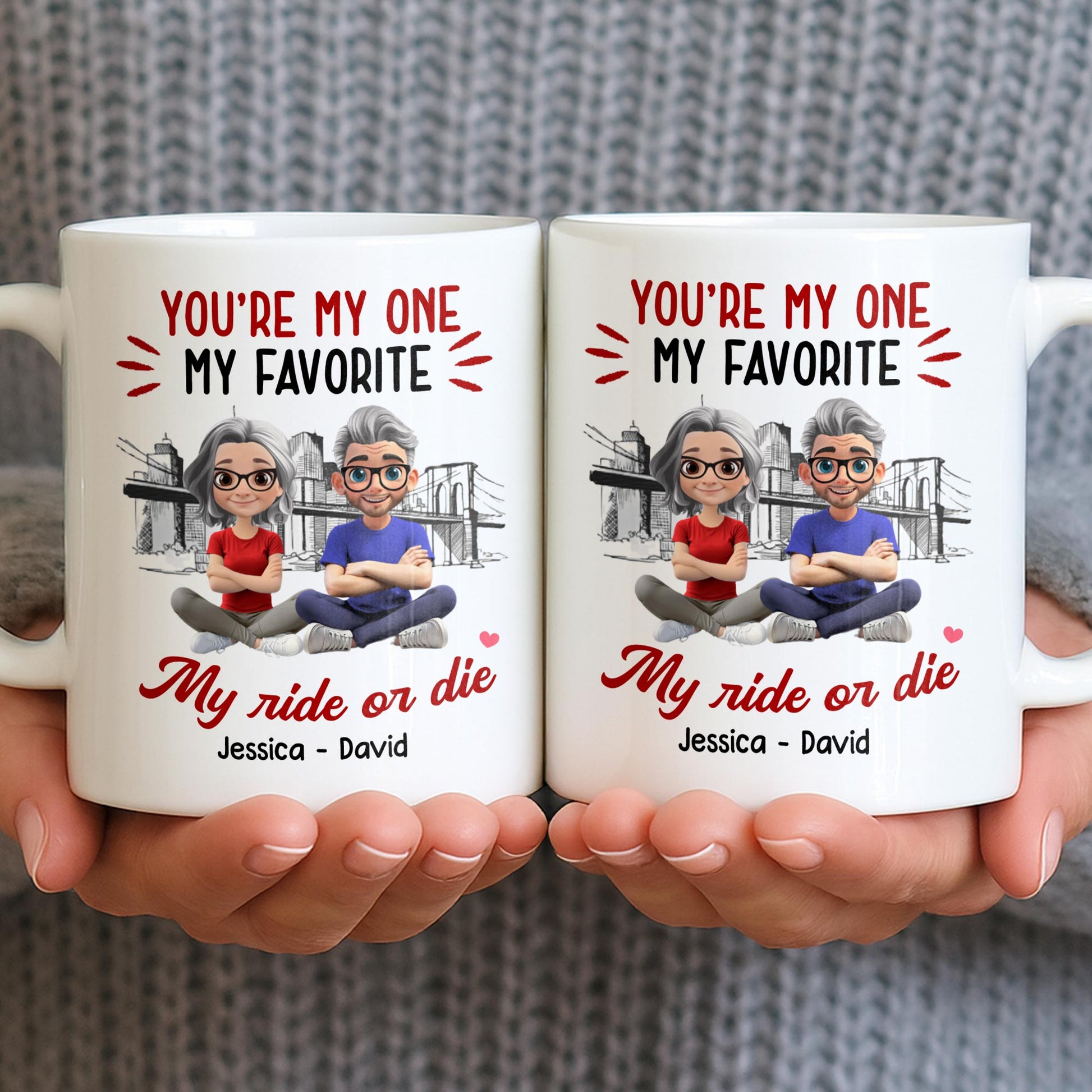 You're My One My Favorite My Ride Or Die, Couple And City Skyline