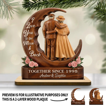 I Love You To The Moon & Back, Couple With Roses