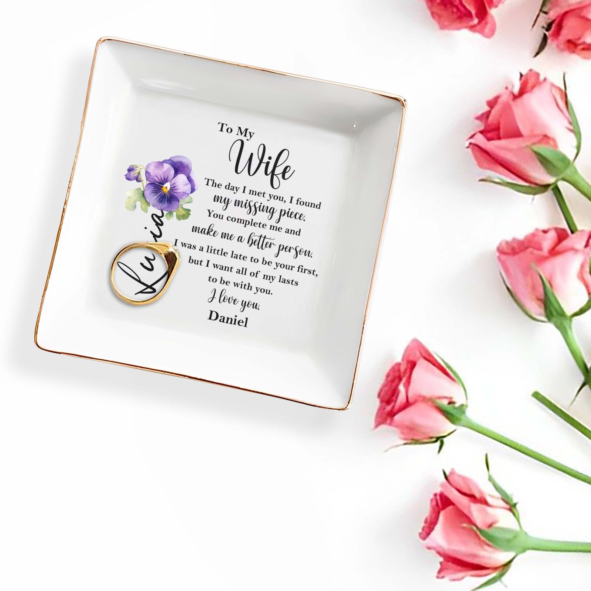 To My Wife, Missing Piece, Pansy Flower Love Message