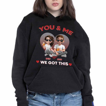 You & Me, We Got This, Heart And Cartoon Couple Design