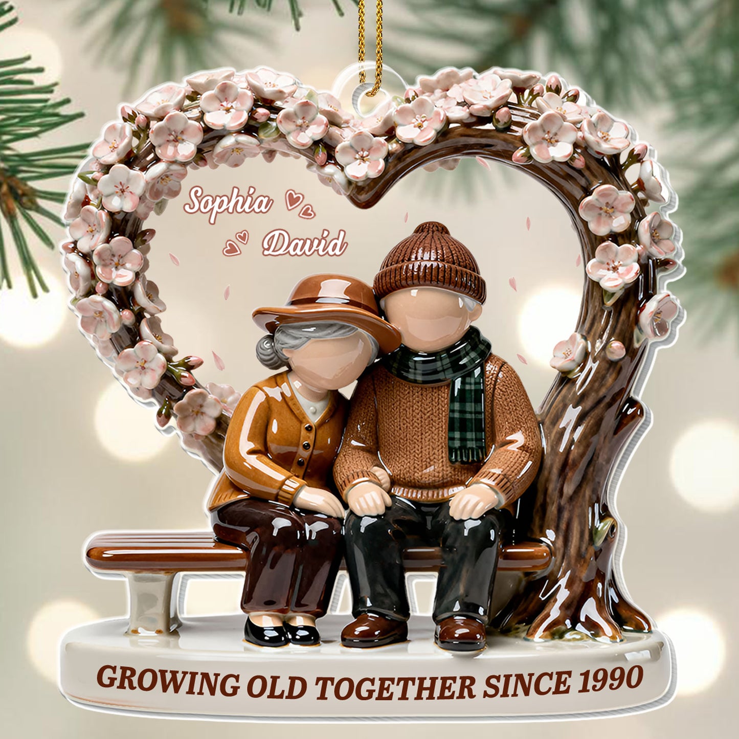 Growing Old Together, Elderly Couple On Bench