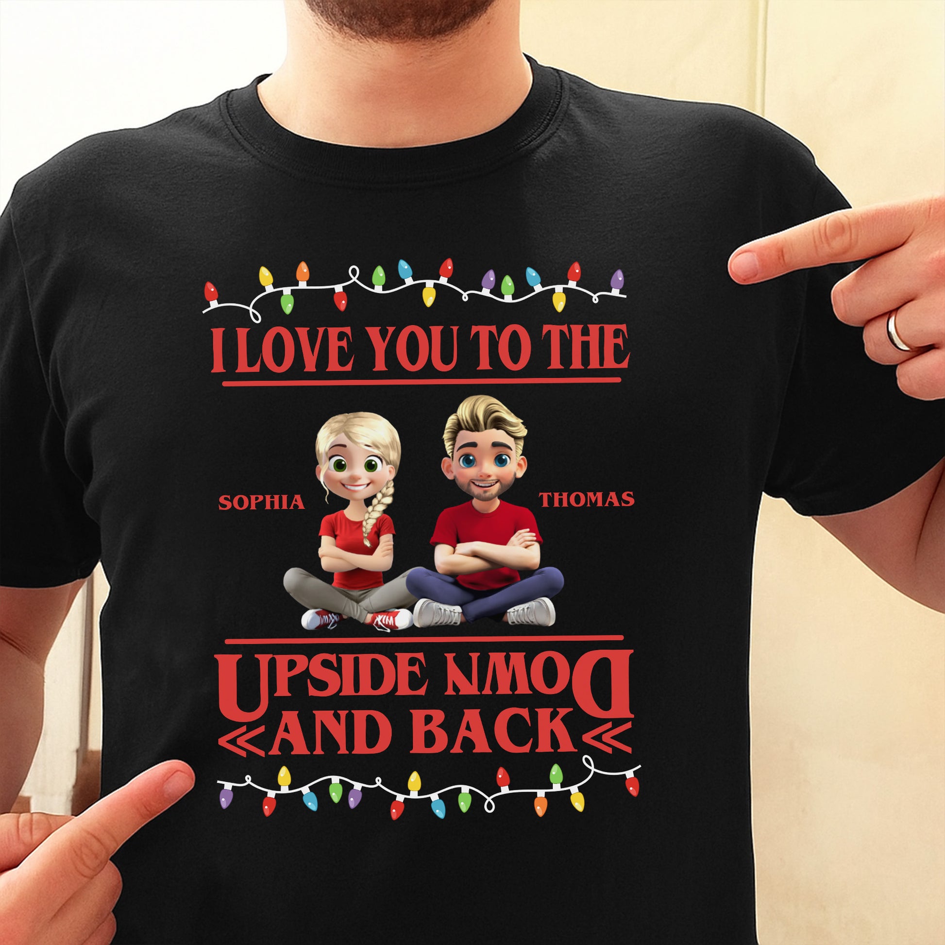 I Love You To The Moon And Back With Cartoon Figures