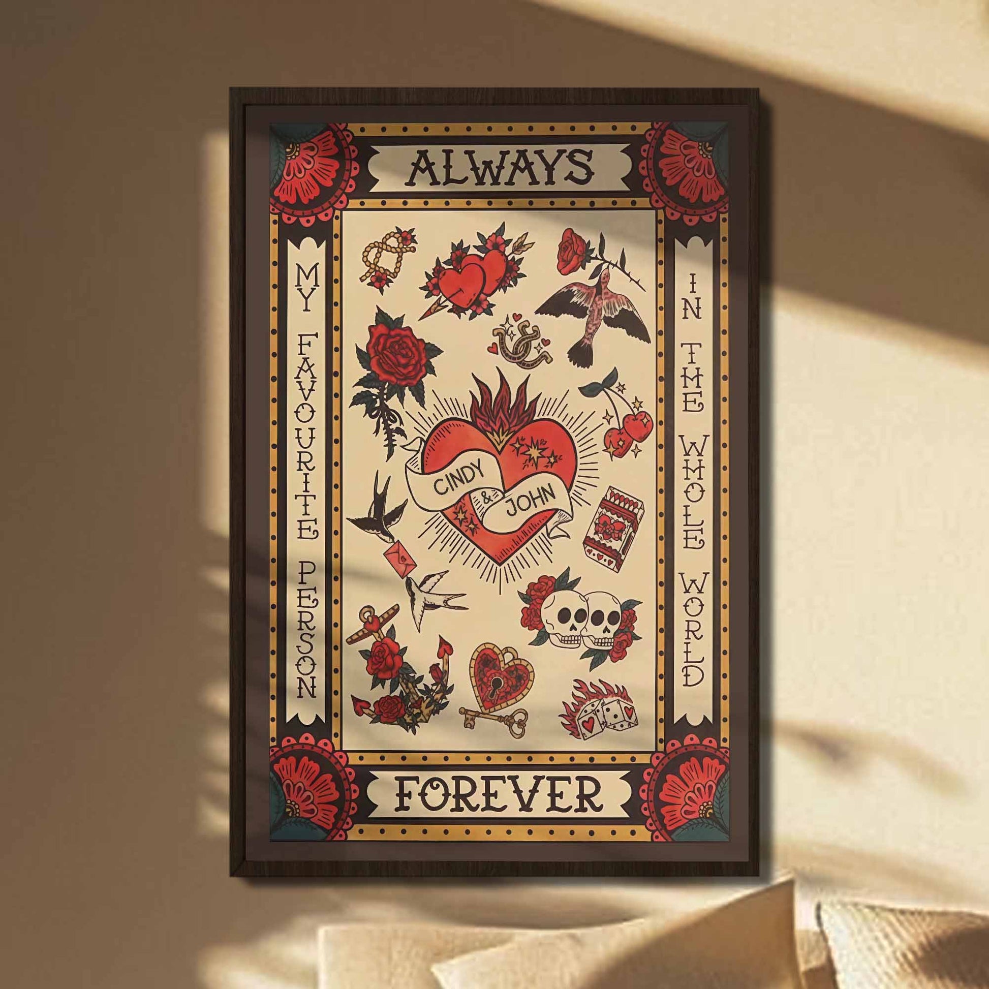 Always My Favorite Person In The Whole World, Hearts, Roses, Skulls