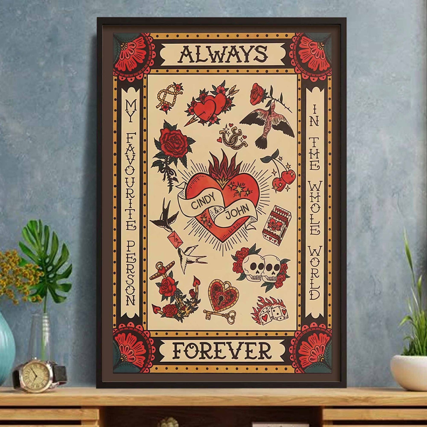 Always My Favorite Person In The Whole World, Hearts, Roses, Skulls