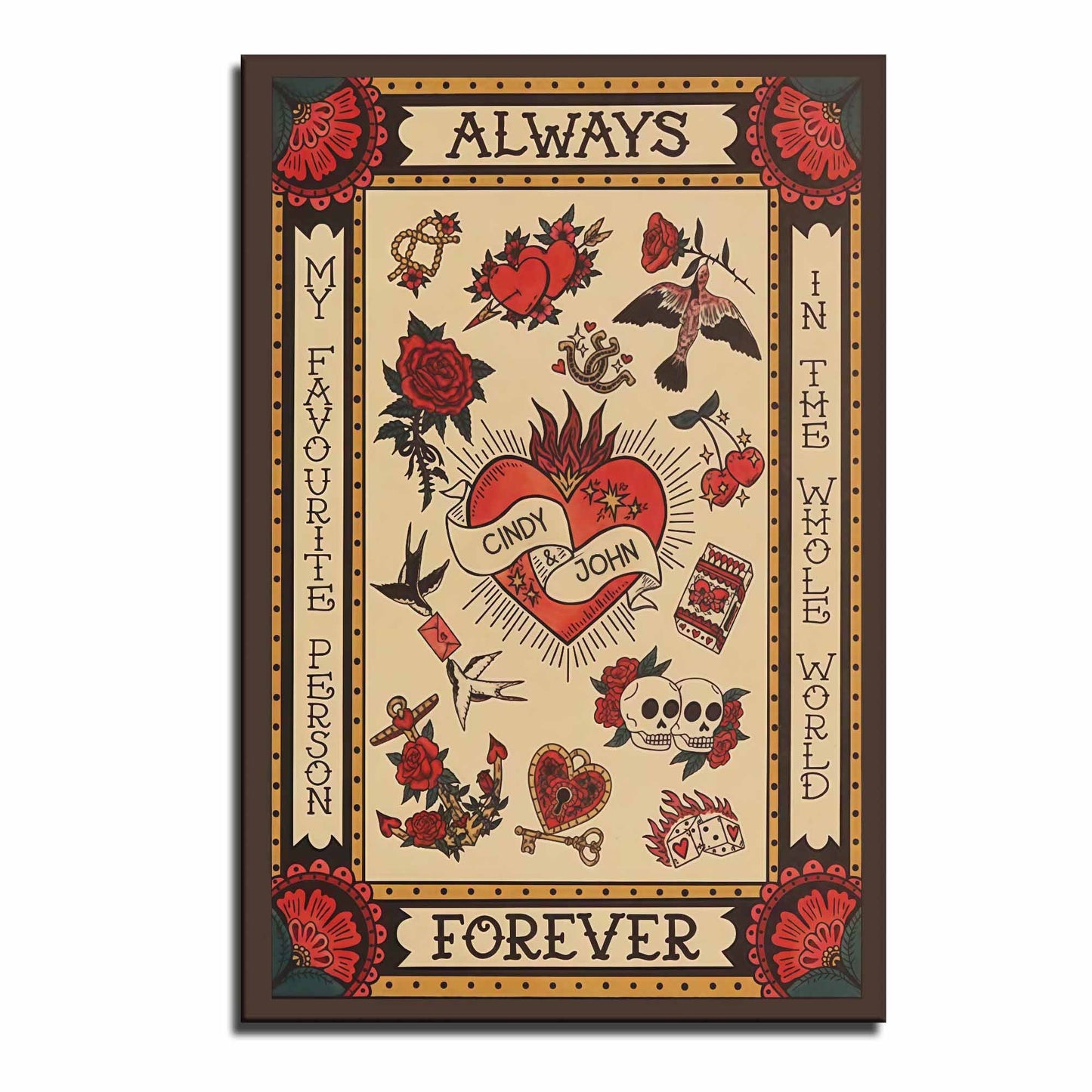 Always My Favorite Person In The Whole World, Hearts, Roses, Skulls