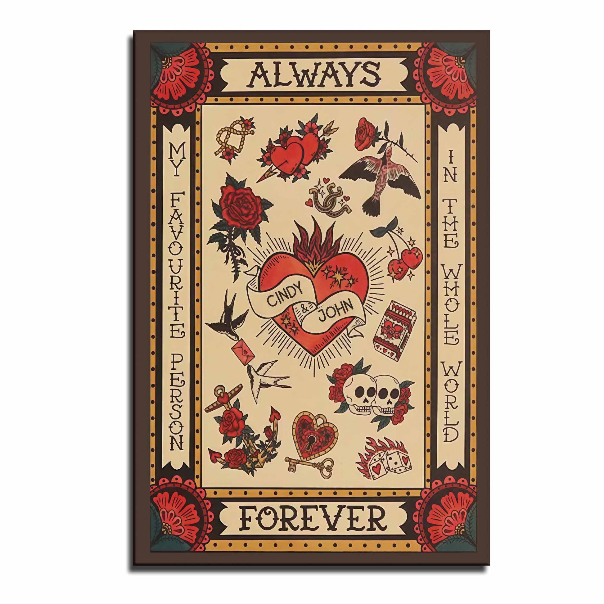 Always My Favorite Person In The Whole World, Hearts, Roses, Skulls