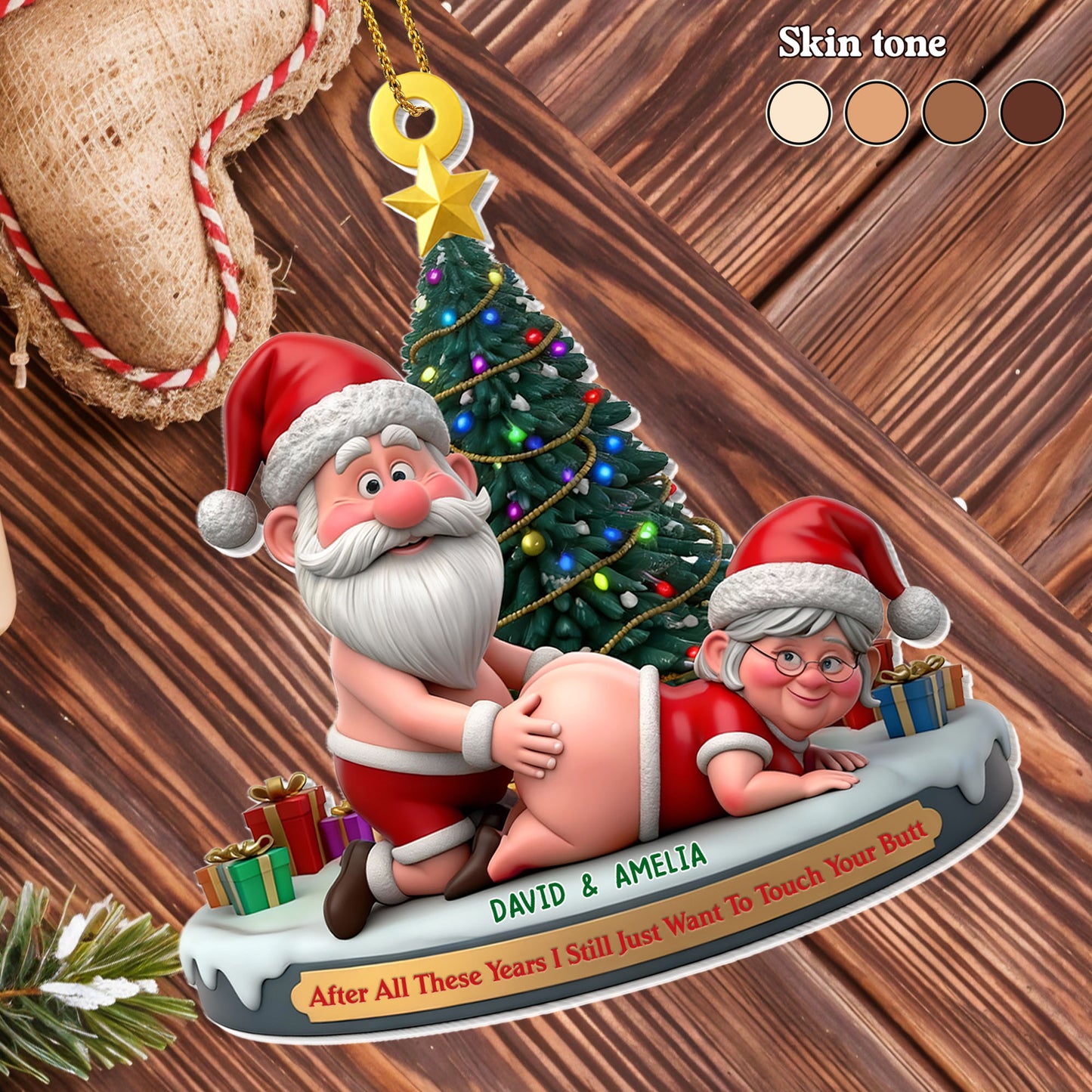 Capture Joyous Moments With A Cheerful Cartoon Figurine - Personalized Custom Acrylic Ornament, Christmas Gift - CPL1037_ACO