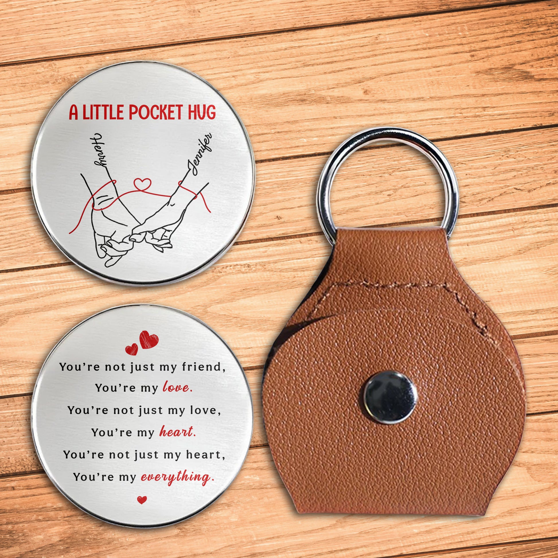 A Little Pocket Hug Featuring Hands and Hearts