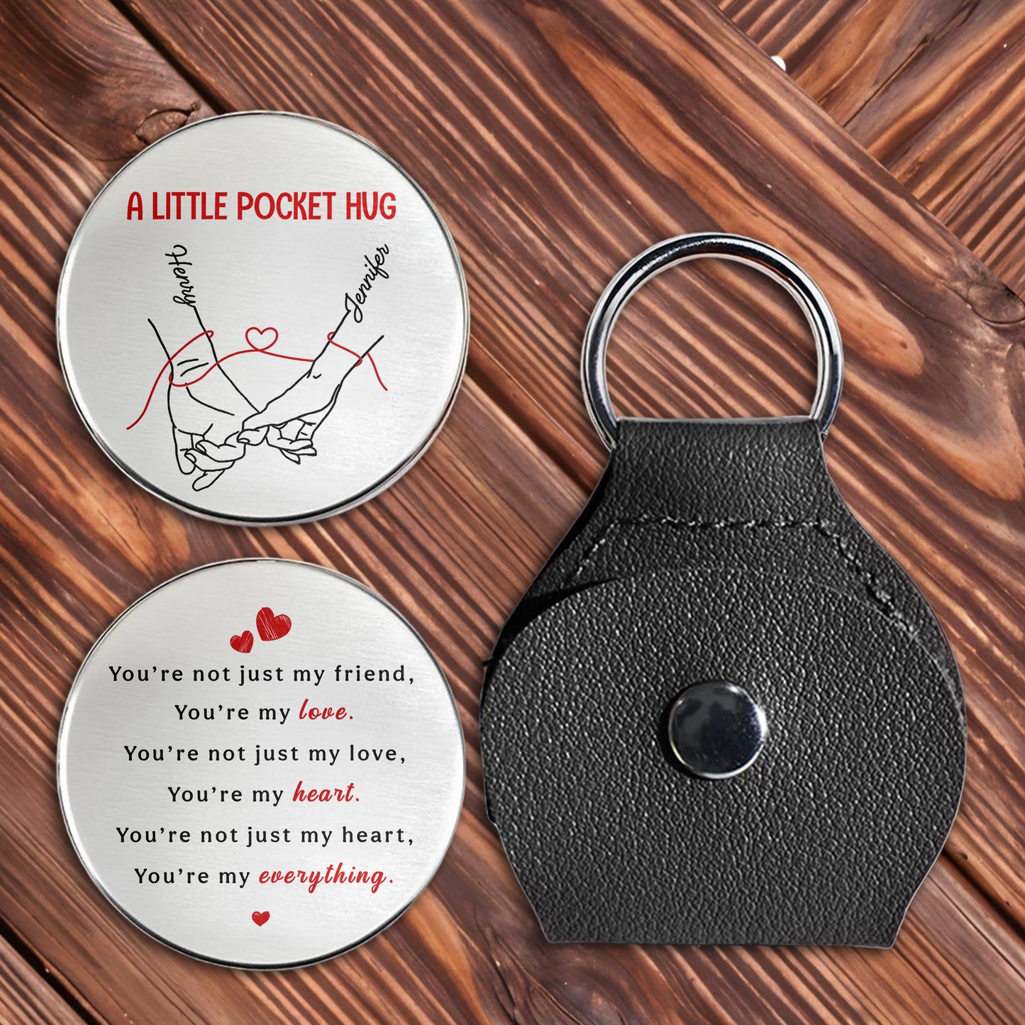 A Little Pocket Hug Featuring Hands and Hearts