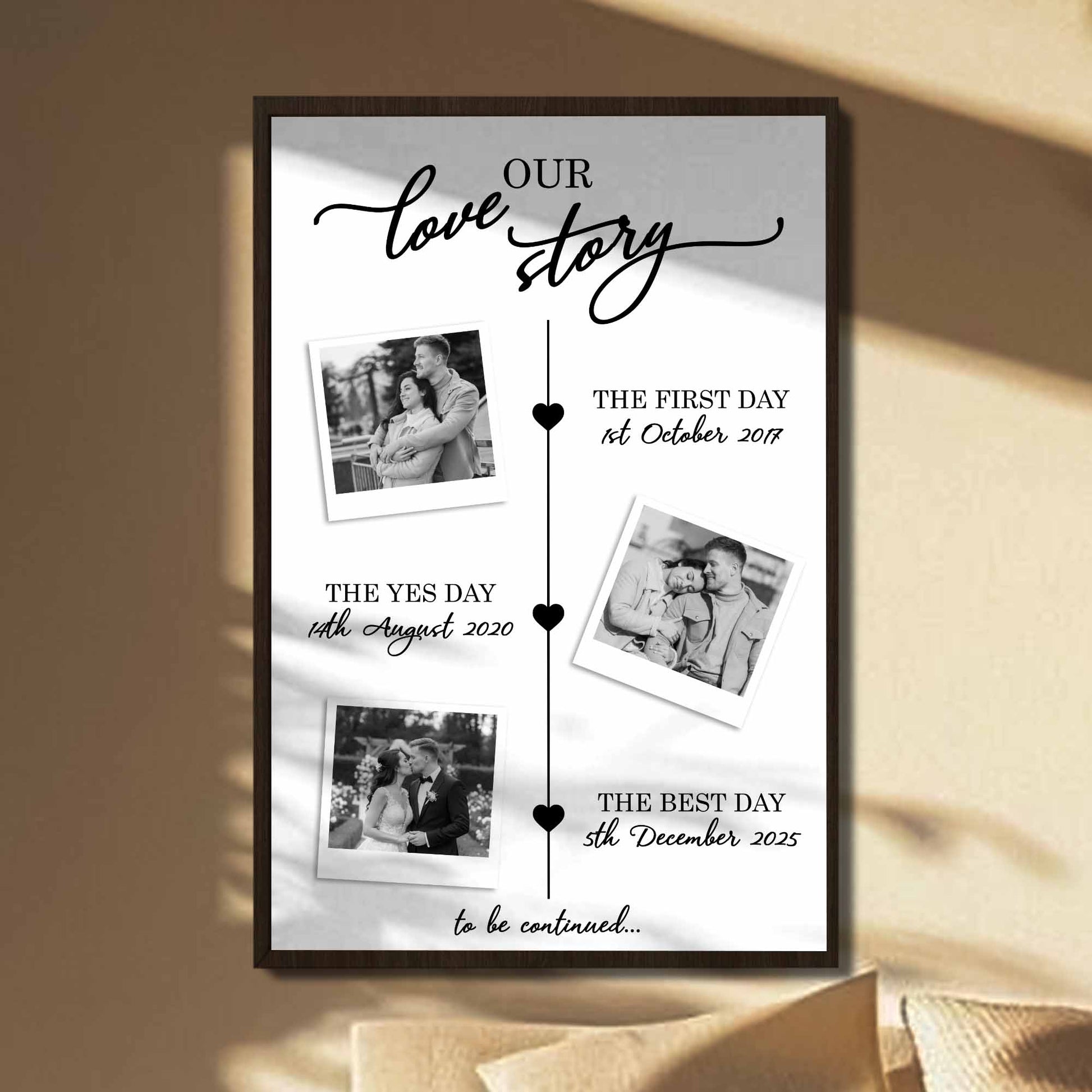 Our Love Story With Photos And Hearts