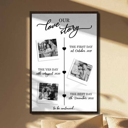 Our Love Story With Photos And Hearts