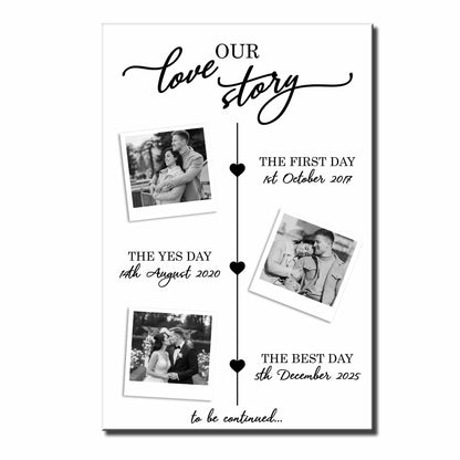 Our Love Story With Photos And Hearts