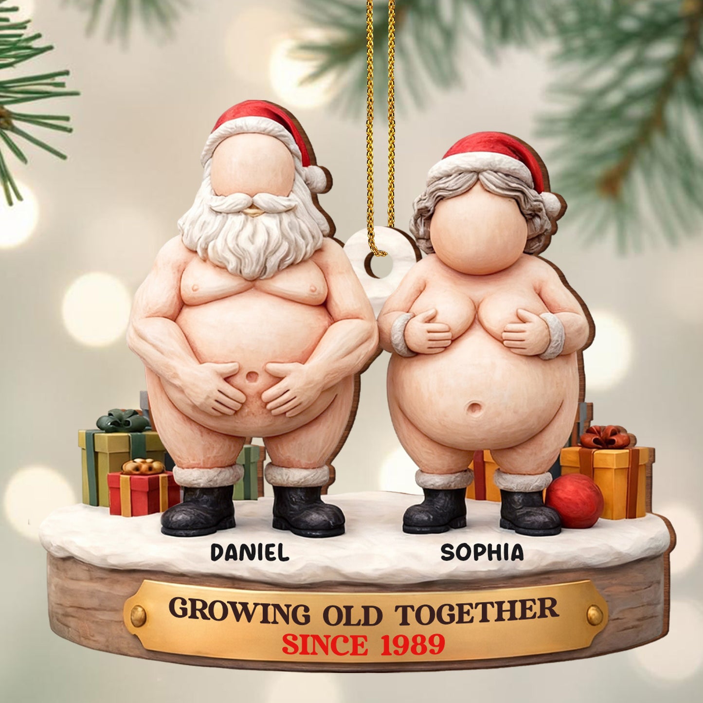 Growing Old Together Santa Claus Ornament