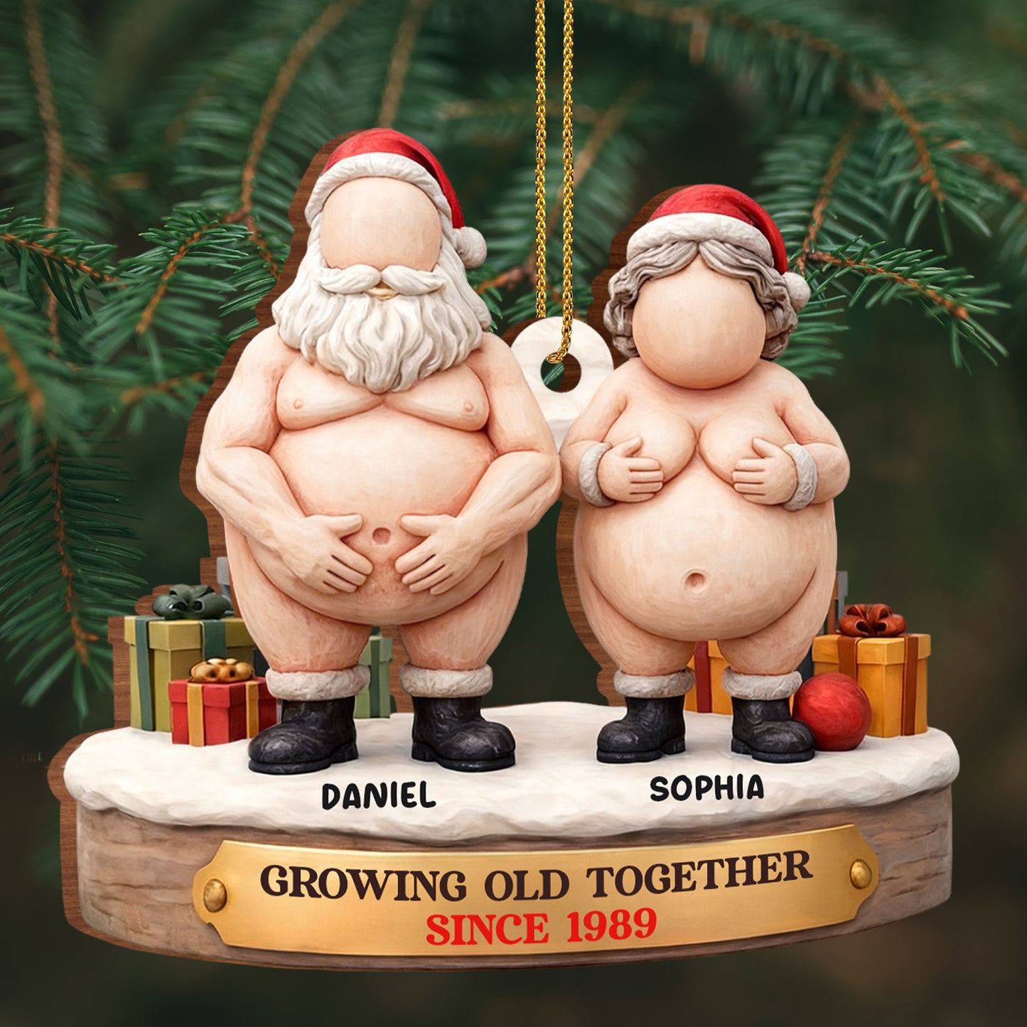 Growing Old Together Santa Claus Ornament