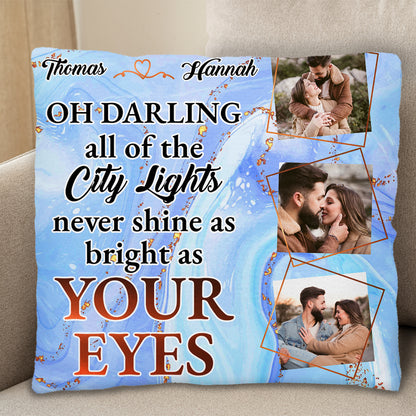 City Lights Bright As Your Eyes Personalized Pillow
