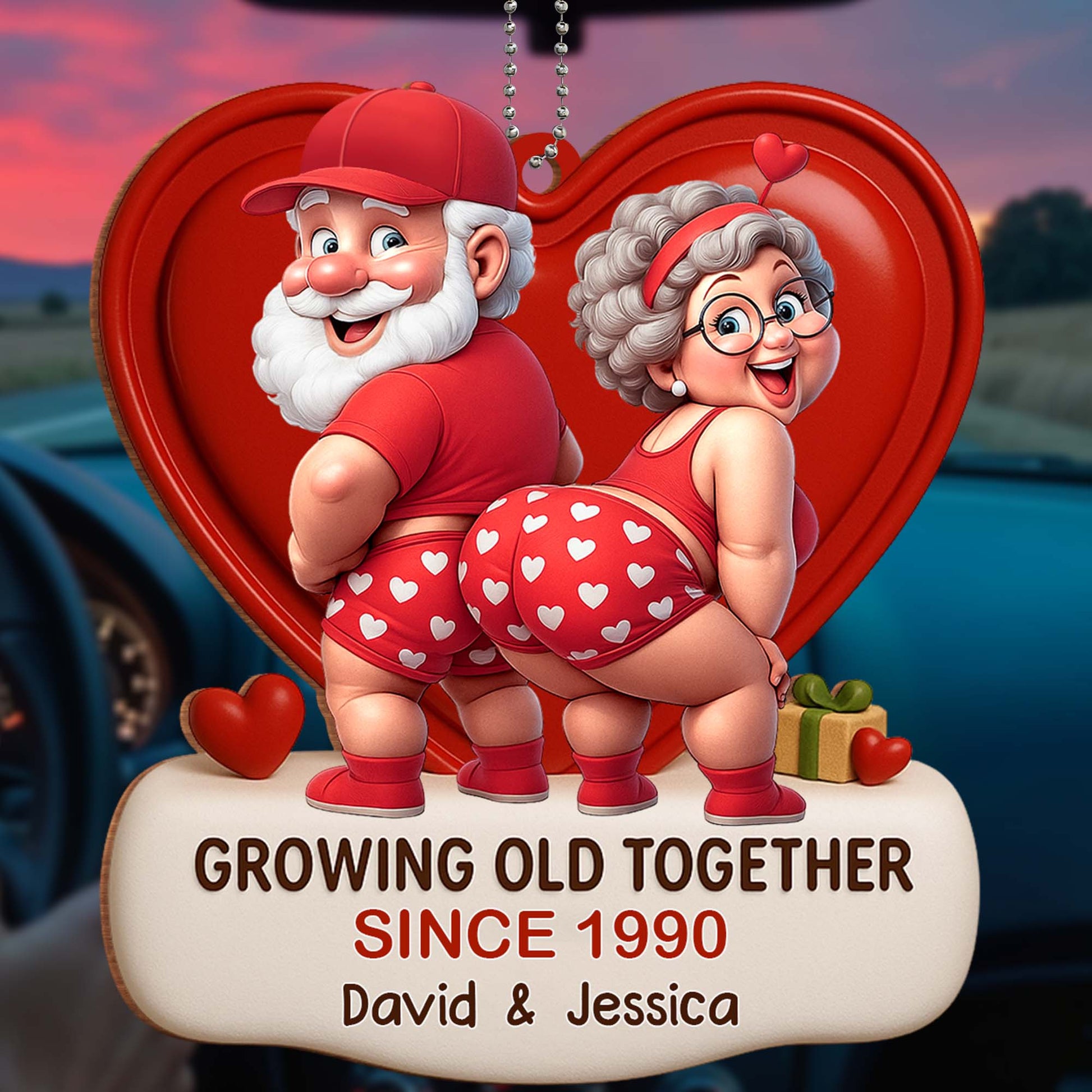 Growing Old Together, Heart And Elderly Couple
