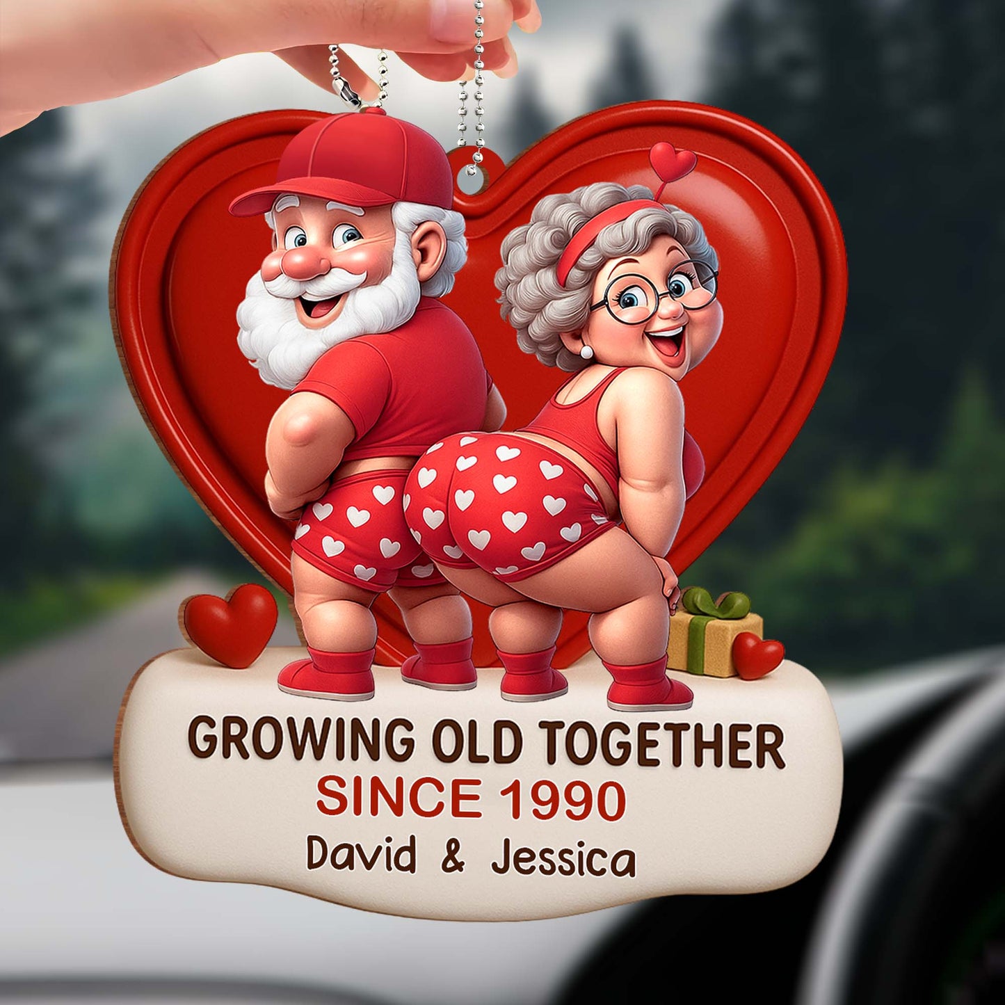 Growing Old Together, Heart And Elderly Couple