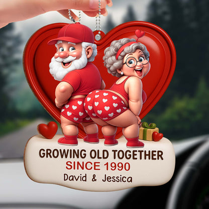 Growing Old Together, Heart And Elderly Couple