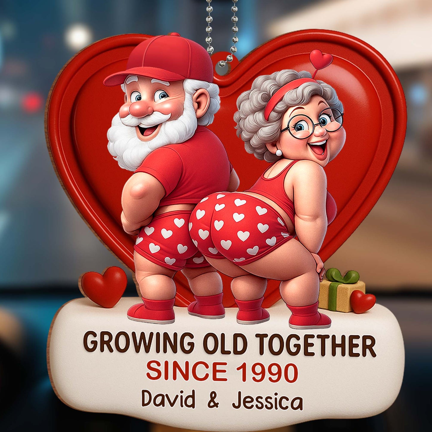 Growing Old Together, Heart And Elderly Couple