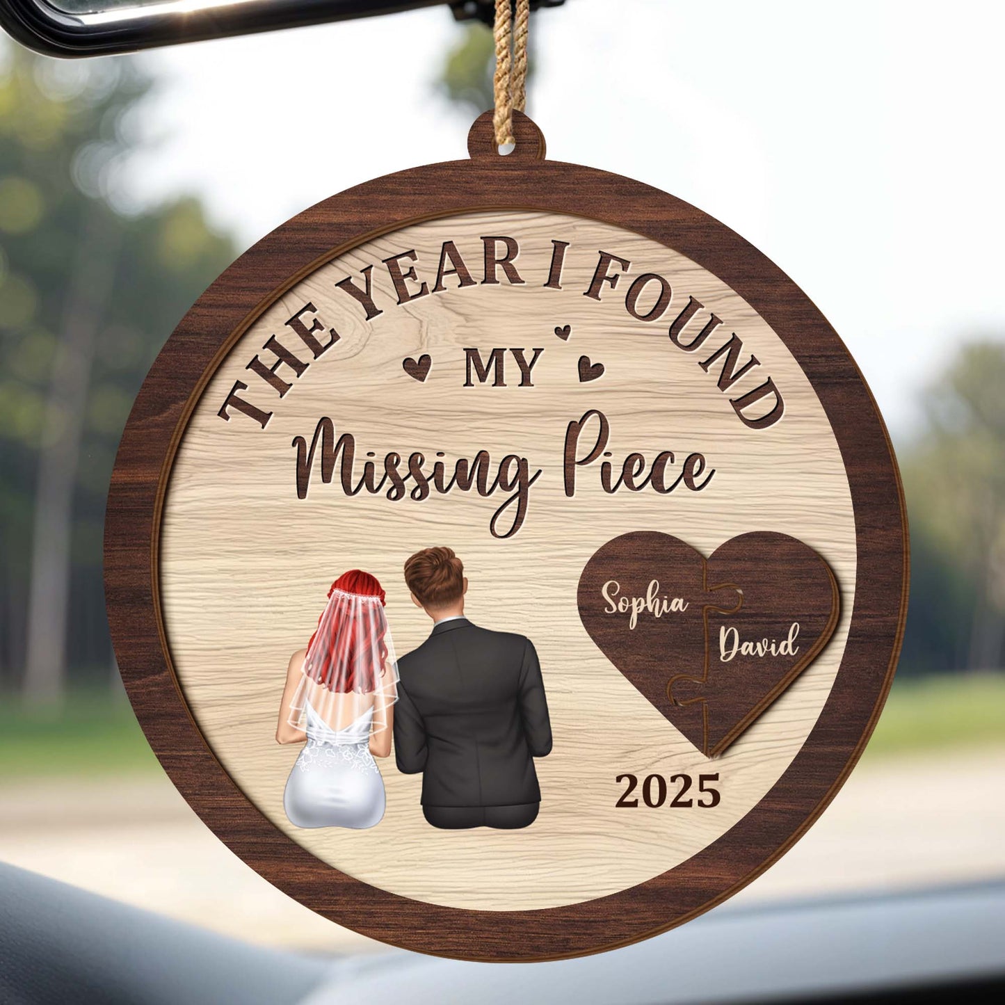 The Year I Found My Missing Piece - Personalized Double Layer Wood Ornament - CPL1046_DWO
