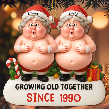 Growing Old Together, Santa Hats, Elderly Couple