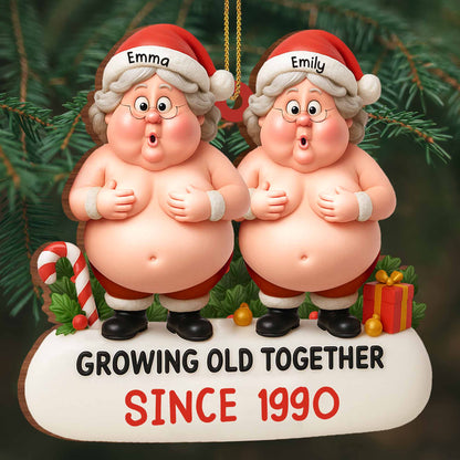 Growing Old Together, Santa Hats, Elderly Couple