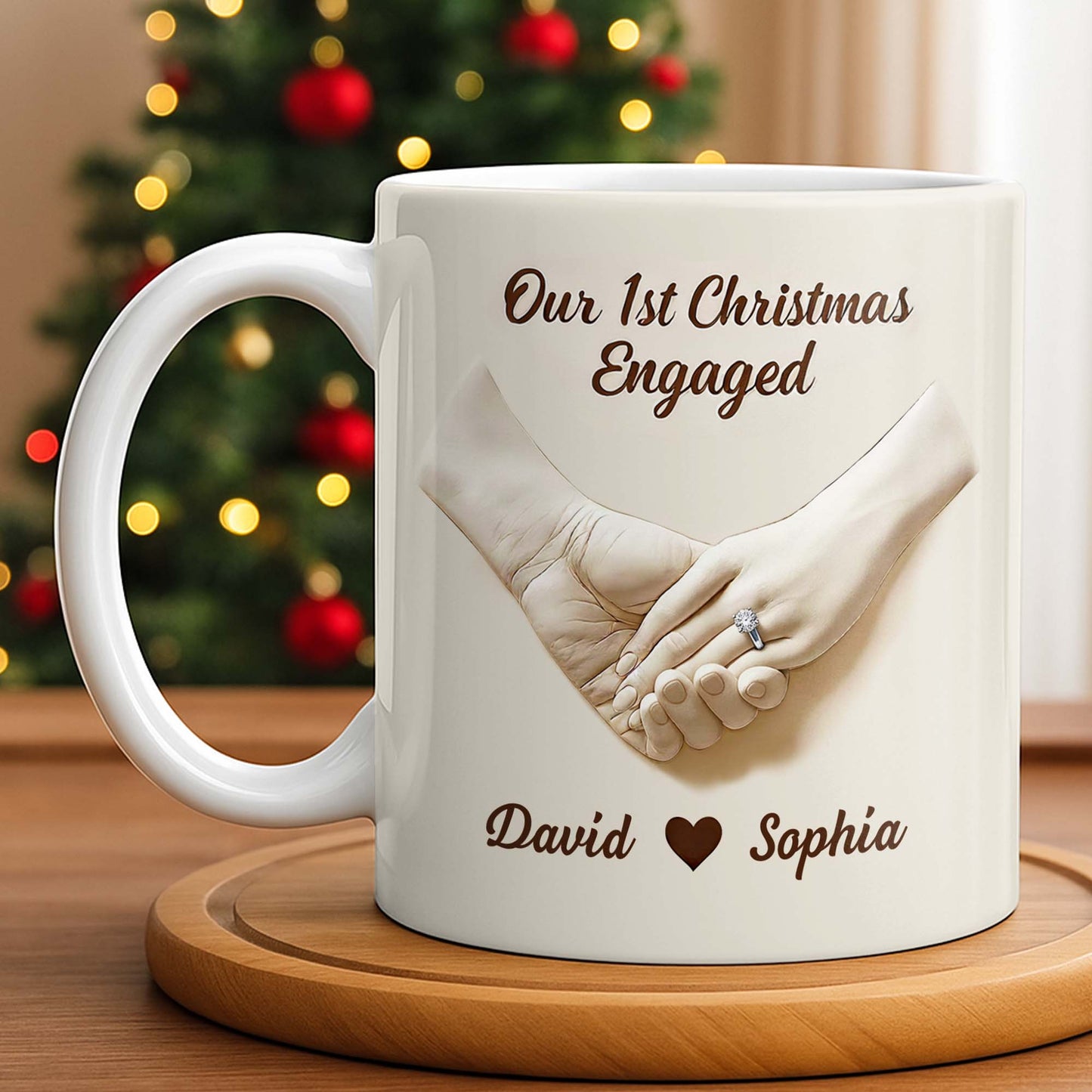 Our 1st Christmas Engaged, Holding Hands With Ring