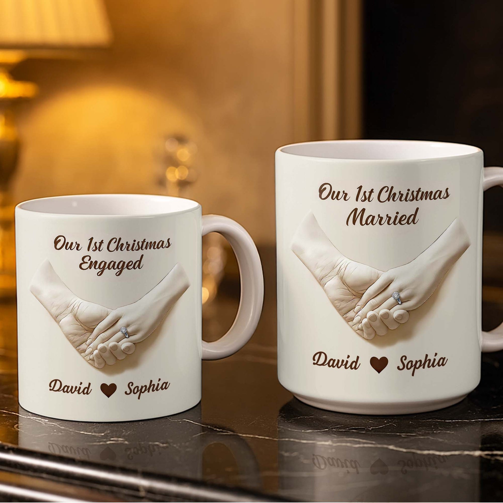 Our 1st Christmas Engaged, Holding Hands With Ring