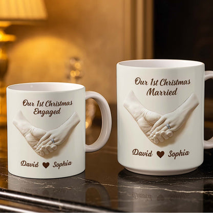 Our 1st Christmas Engaged, Holding Hands With Ring