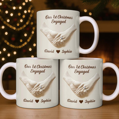 Our 1st Christmas Engaged, Holding Hands With Ring