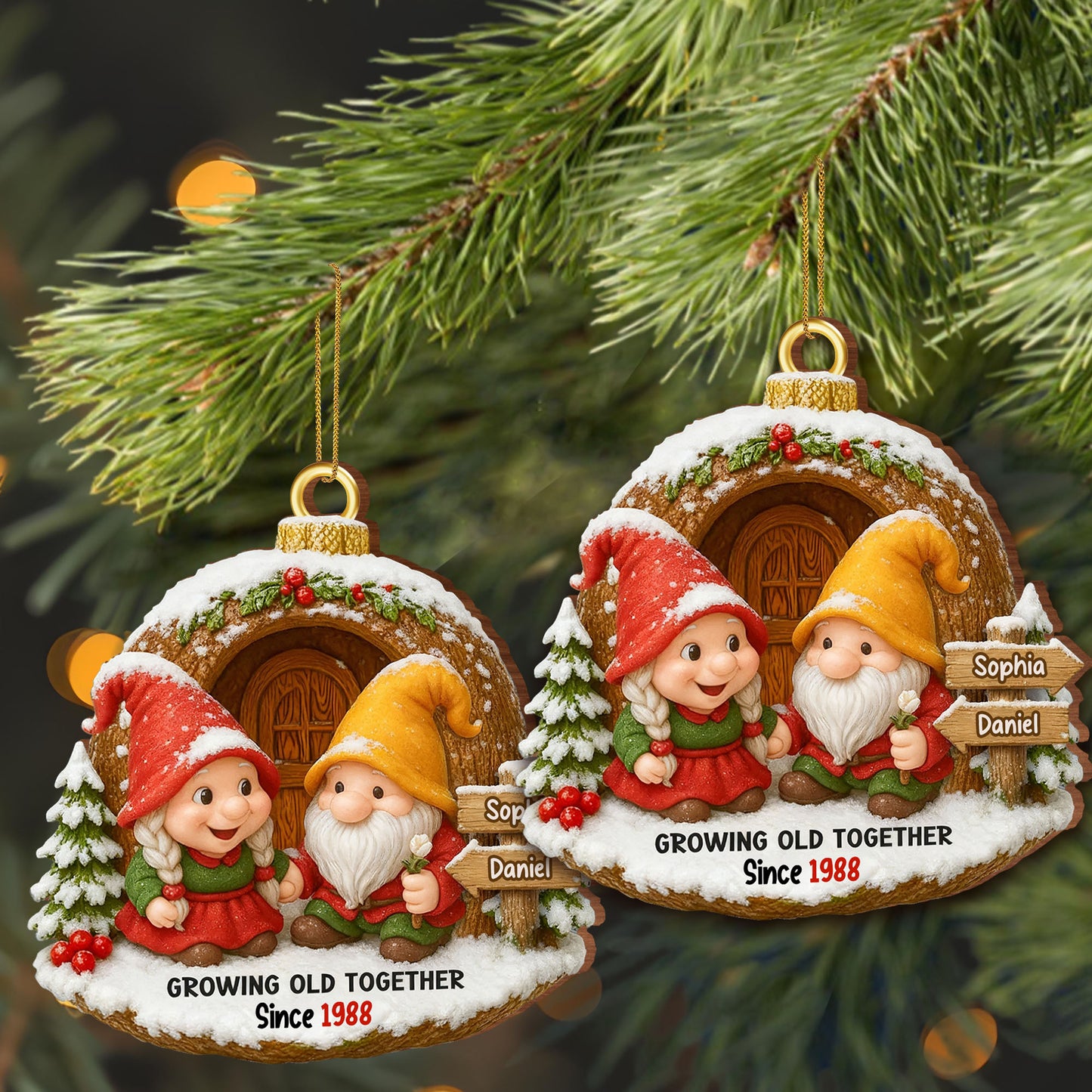 Growing Old Together, Woodland Gnome Ornament