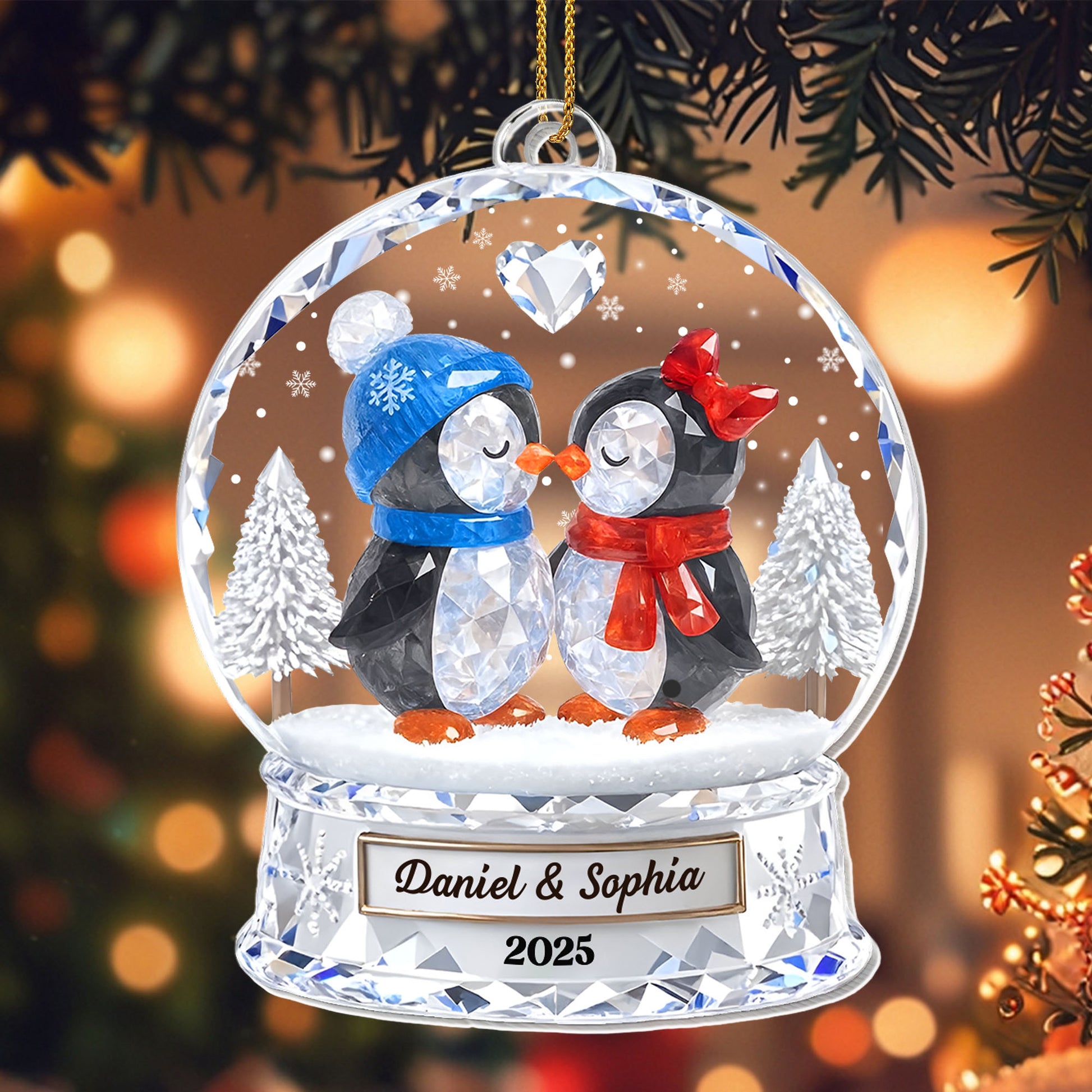 Celebrate A Timeless Winter Moment With Festive Penguin Couple