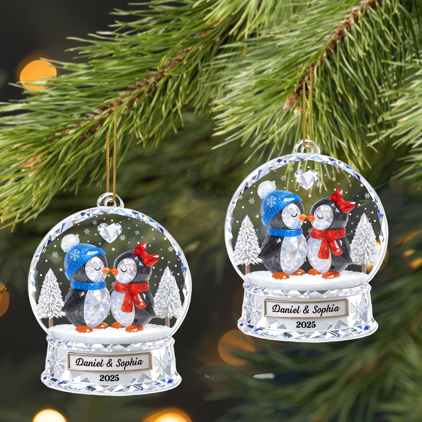 Celebrate A Timeless Winter Moment With Festive Penguin Couple