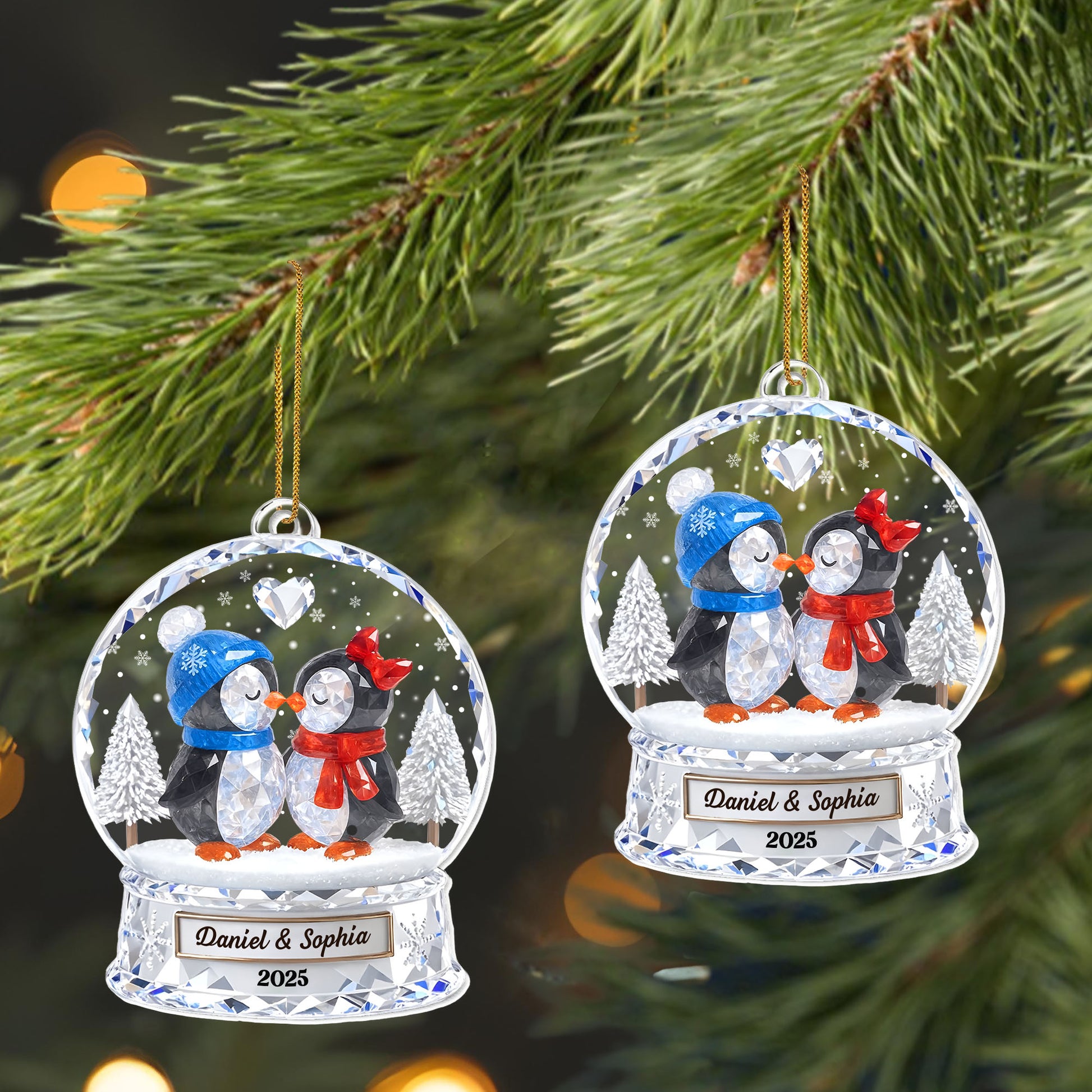 Celebrate A Timeless Winter Moment With Festive Penguin Couple