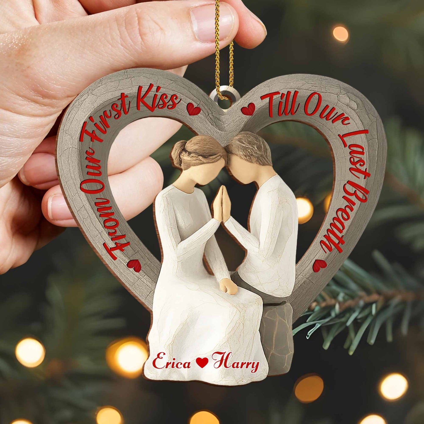 From Our First Kiss Til Our Last Breath, Couple In Heart-Shaped Frame