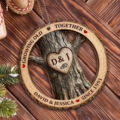 Growing Old Together Wood Heart Design