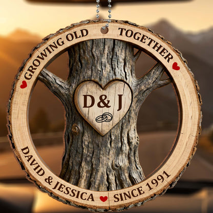 Growing Old Together Wood Heart Design